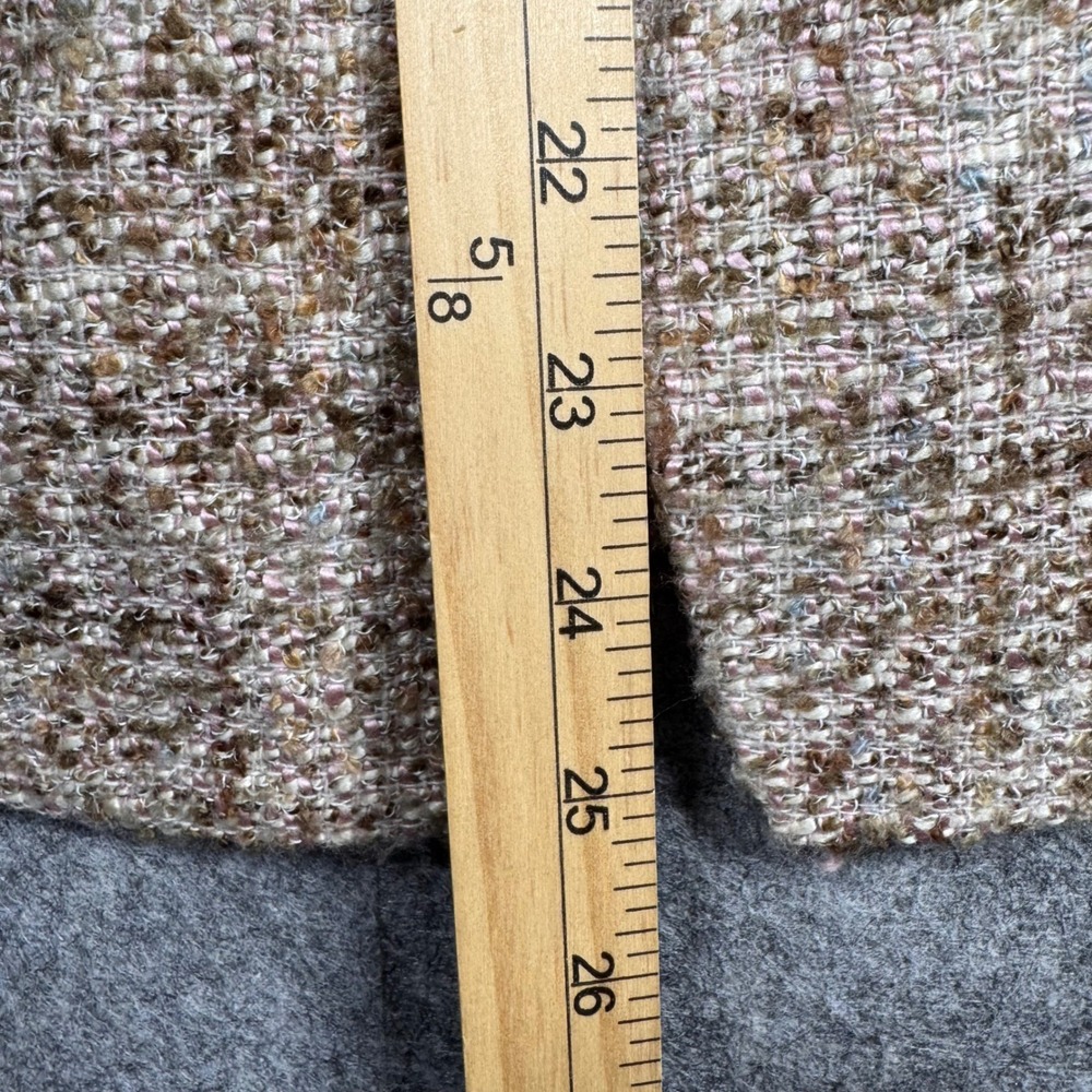 Jones New York Woman Tweed Blazer Jacket Brown Pink Tan Wool Blend Size 16W - Picture 3 of 9